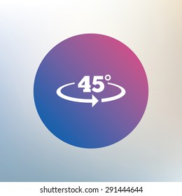 Angle 45 degrees sign icon. Geometry math symbol. Icon on blurred background. Vector