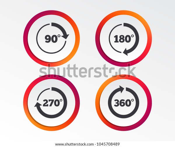 Angle Degrees Circle Icons Geometry Stock Vector Royalty Free