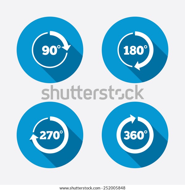 Angle Degrees Circle Icons Geometry Stock Vector Royalty Free