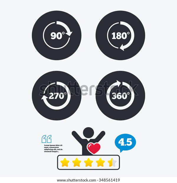 Angle Degrees Circle Icons Geometry Stock Vector Royalty Free