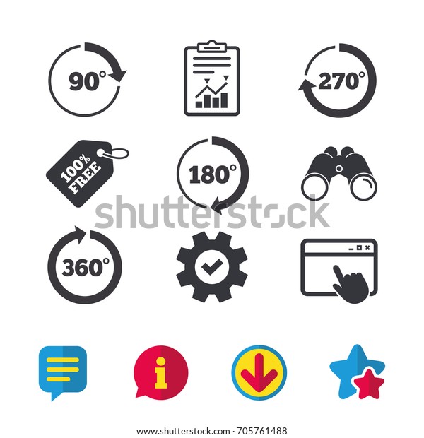 Angle Degrees Circle Icons Geometry Stock Vector Royalty Free