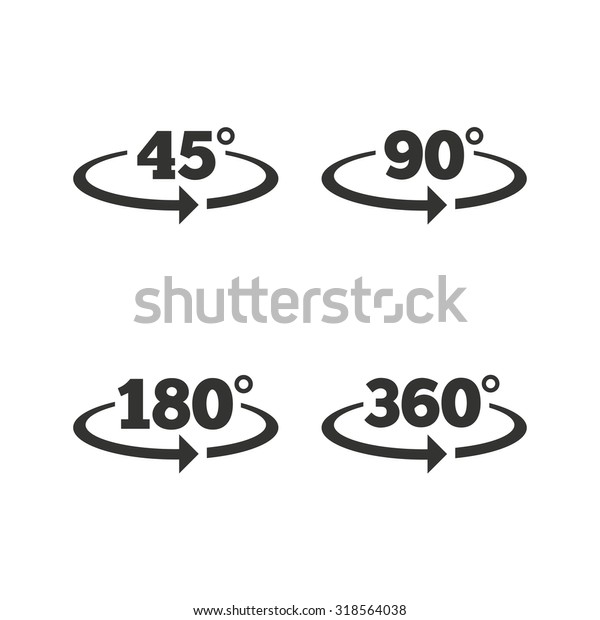 Angle Degrees Icons Geometry Math Stock Vector Royalty Free