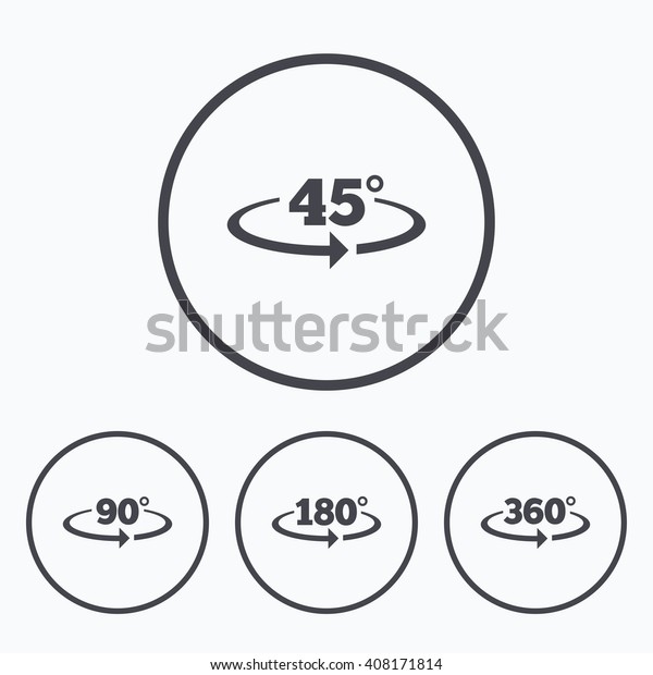 Angle Degrees Icons Geometry Math Stock Vector Royalty Free