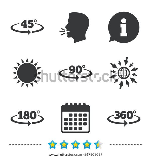 Angle Degrees Icons Geometry Math Stock Vector Royalty Free