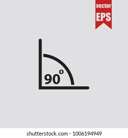Angle of 90 degrees icon in trendy isolated on grey background.Vector illustration.