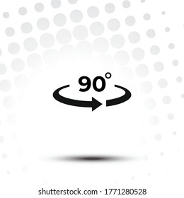 Angle 90 degrees icon.90 degrees rotation symbol