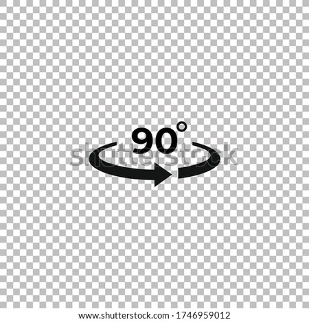 Angle 90 degrees icon.90 degrees rotation symbol