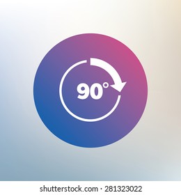 Angle 90 degrees sign icon. Geometry math symbol. Right angle. Icon on blurred background. Vector