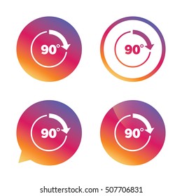 Angle 90 degrees sign icon. Geometry math symbol.