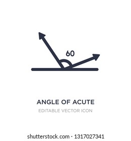 angle of acute icon on white background. Simple element illustration from Shapes concept. angle of acute icon symbol design.