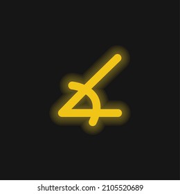 Ángulo de la forma aguda icono del neón amarillo brillante