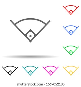 angle in baseball multi color style icon. Simple thin line, outline vector of web icons for ui and ux, website or mobile application