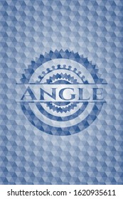 Angle blue hexagon badge. Vector Illustration. Detailed.