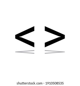 angle brackets vector illustration on white background