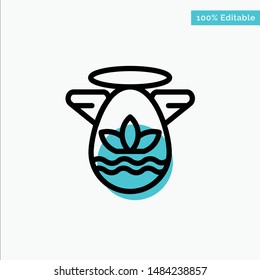 Angle, Celebration, Easter, Protractor turquoise highlight circle point Vector icon. Vector Icon Template background