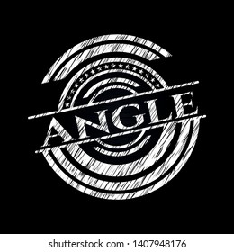 Angle chalk emblem written on a blackboard. Vector Illustration. Detailed.