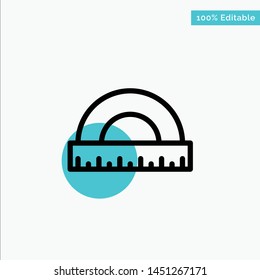 Angle, Construction, Measure, Ruler, Scale turquoise highlight circle point Vector icon