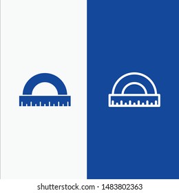 Angle, Construction, Measure, Ruler, Scale Line and Glyph Solid icon Blue banner Line and Glyph Solid icon Blue banner