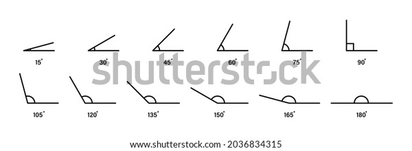 Angle Degree Grade Icon Angle 30 Stock Vector (Royalty Free) 2036834315