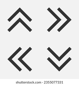 Angle double arrow icon vector
