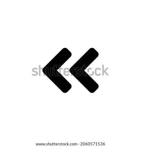 angle double left Icon. Flat style design isolated on white background. Vector illustration