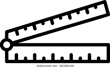 Angle Finder Meter Protractor Gauge Scale Ruler with Moving Blade Concept Vector Icon Design, Measuring and Ruler Symbol on White background