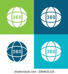 Angle Flat four color minimal icon set