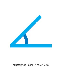 Winkelflachssymbol-Design, Mathematik und Erziehungsthema Vektorgrafik