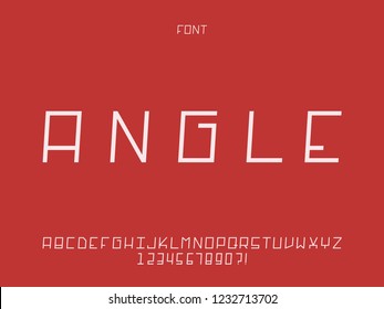 Angle font. Vector alphabet letters and numbers. Typeface design. 