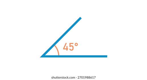 Símbolo de Geometria Angular em Matemática. Ângulo Agudo.