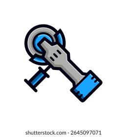angle grinder cordless simple flat icon illustration outline color