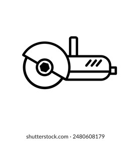 Angle grinder, cutting, tool - vector icon