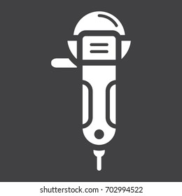 Angle grinder glyph icon, build and repair, cutter sign vector graphics, a solid pattern on a black background, eps 10.