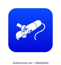 Angle grinder icon blue vector isolated on white background