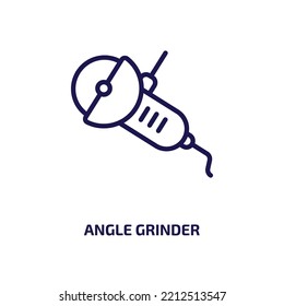 angle grinder icon from construction collection. Thin linear angle grinder, construction, tool outline icon isolated on white background. Line vector angle grinder sign, symbol for web and mobile