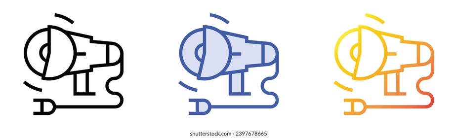 angle grinder icon. Linear, Blue Fill and Gradient Style Design Isolated On White Background
