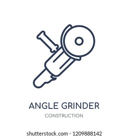 Angle grinder icon. Angle grinder linear symbol design from Construction collection. Simple outline element vector illustration on white background.