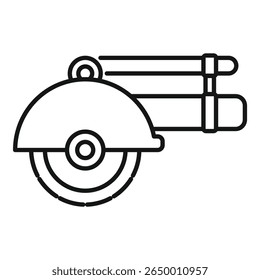 Angle grinder icon in outline style for construction and building project design