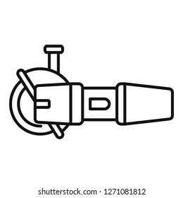 Angle grinder icon. Outline angle grinder vector icon for web design isolated on white background