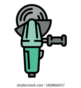 Angle grinder icon. Outline angle grinder vector icon for web design isolated on white background