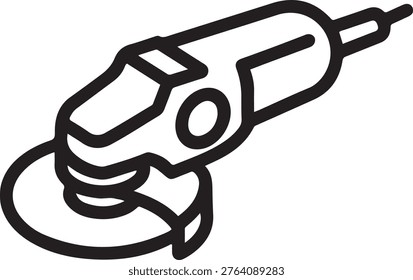 Angle grinder icon vector background. Angle grinder icon. one line art icon drawing vector
