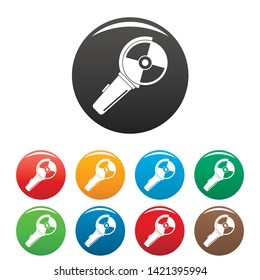 Angle grinder icons set 9 color vector isolated on white for any design