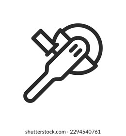 Angle grinder isolated icon, grinder machine vector icon with editable stroke