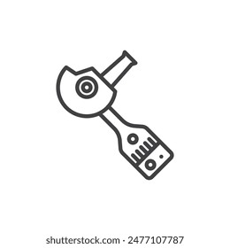 Angle Grinder line icon. linear style sign for mobile concept and web design. Side grinder outline vector icon. Symbol, logo illustration. Vector graphics