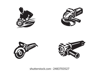 Angle Grinder logo icon silhouette