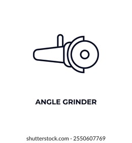 angle grinder  outline icon. Linear vector from construction concept. Thin line angle grinder  icon isolated on white background