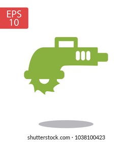 Angle grinder simple icon. Monochrome illustration.