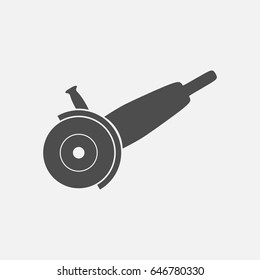 Angle grinder simple icon. Monochrome illustration.