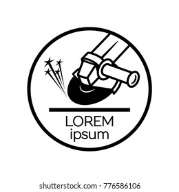 Angle grinder simple icon. Monochrome illustration