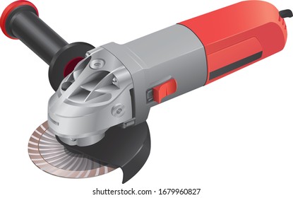 angle grinder for surface treatment and cutting